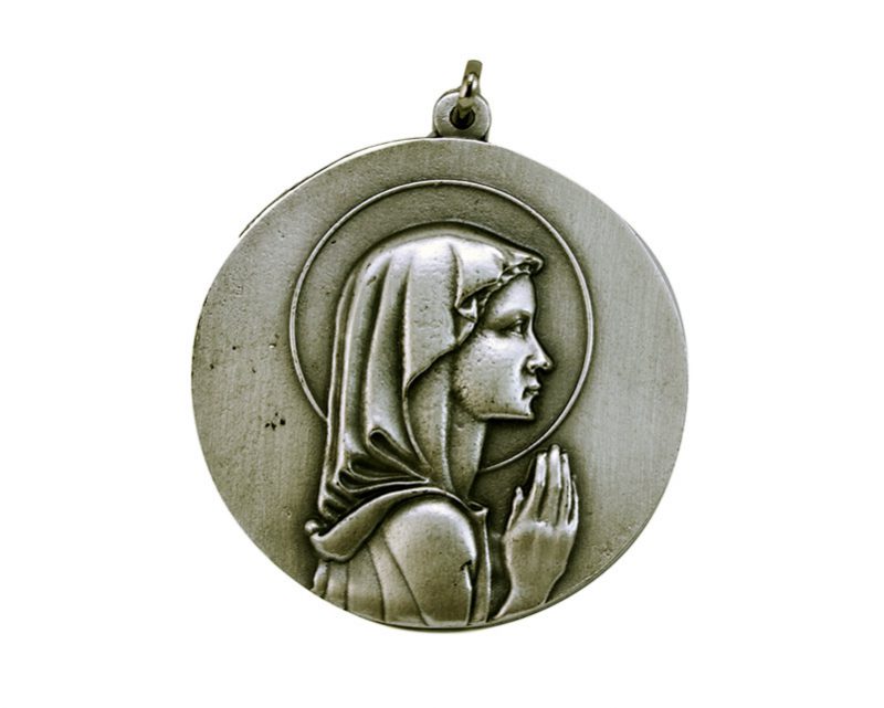 Medallón Virgen Niña 4cm  fundicion
