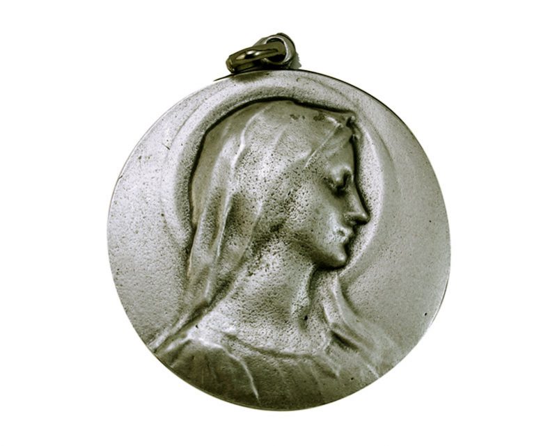 Medallón Virgen Perfil 5cm  fundicion