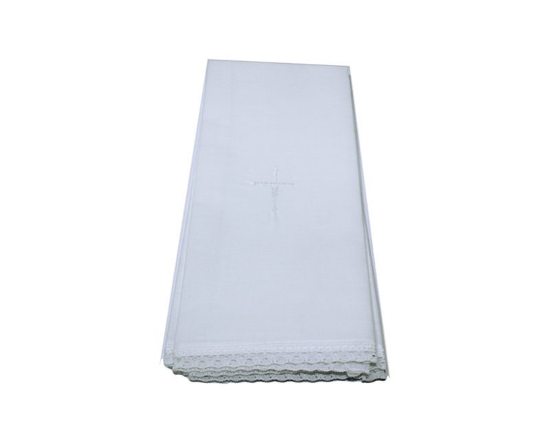 Manutergio blanco de batista de algodón. 45x25cm