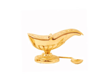 Naveta modelo aladino  de bronce fundido c/cuchara