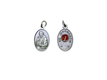 Padre Pio c/reliquia Medalla plateada