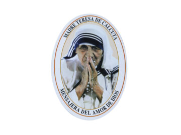 Adhesivos doble faz ovalado Madre Teresa de Calcuta. 11cm