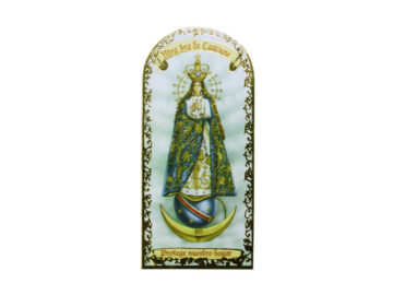 Nuestra Señora de Caacupé 3x7cm.  Imán Capilla de cartón