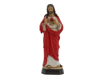 Estatua Resina Italiana Sagrado Corazon de Jesus 20cm - frente