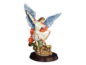 Estatua resina italiana de San Miguel Arcangel de 25cm de alto