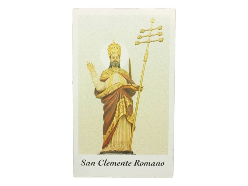 Estampita San Clemente Romano frente