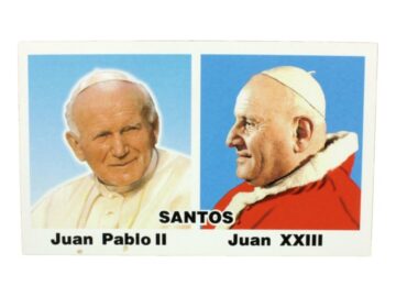 Estampita Juan Pablo II y Juan XIII frente