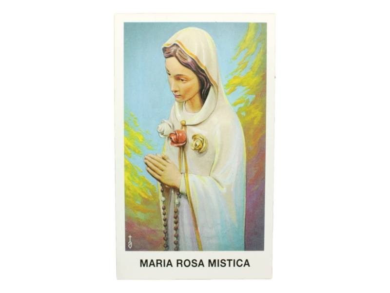 Estampita Virgen Maria Rosa Mistica frente