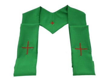 Estola_Sacerdotal_simple_con_cruz_color_Poliester_Verde_-_abierta