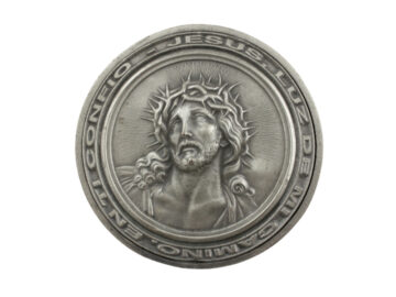 Medallon Fundicion Rostro de Cristo 8cm - frente