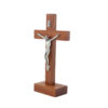 Crucifijo con base - Madera - con Cristo de metal - 20cm - costado