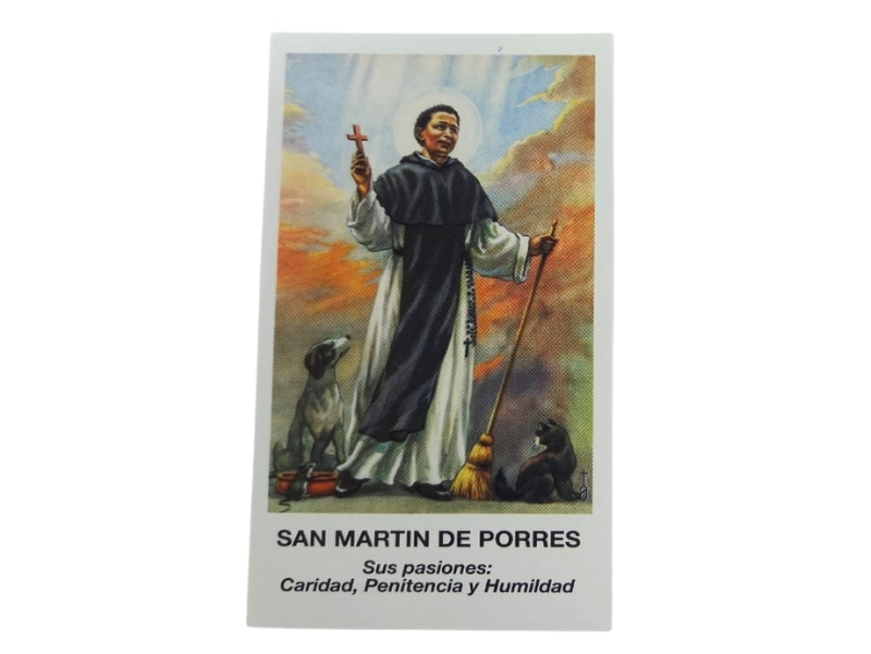 Estampas Santoral - San Martin de Porres - 10x6cm frente
