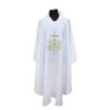 Casulla con Estola - Poliester con bordado dorado Blanca JHS - frente