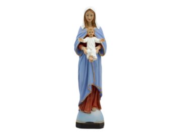 Estatua - Resina Italiana Virgen con Niño 30cm - frente