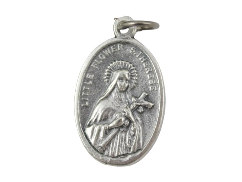 Medalla oval - Plateada - Santa Teresita del Niño Jesus - 20mm