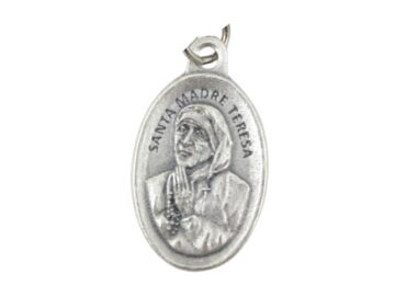 Medalla oval - Plateada - Madre Teresa de Calcuta - 20mm