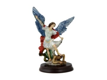 Estatua - Resina Italiana - San Miguel Arcangel - 23cm - frente