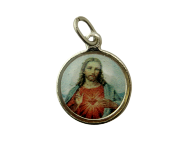 Medalla Color Sagrado Corazon de Jesus 16mm